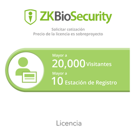 Licencia para ZKBiosecurity permite la gestion de una cantidad mayor a 20 mil visitantes y 10 estaciones de registro