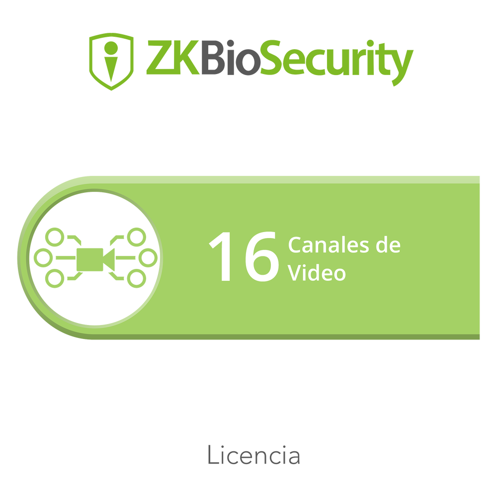 Licencia para ZKBiosecurity para modulo de video hasta 16 canales de video