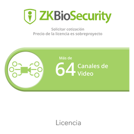 Licencia para ZKBiosecurity para modulo de video para mas de 64 canales de video