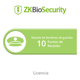 Licencia para ZKBiosecurity para modulo de rondines de guardia hasta 10 puntos de revision