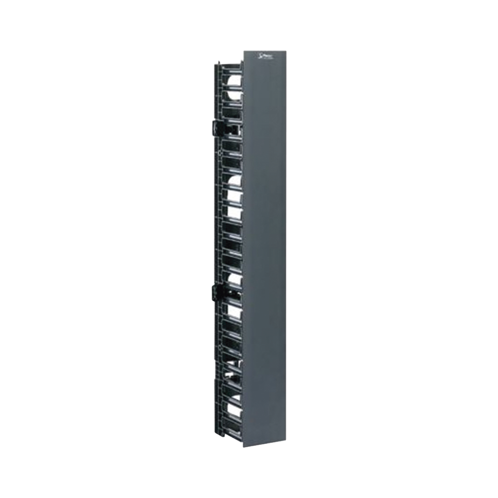 Organizador Vertical Sencillo NetRunner, para Rack Abierto de 45 Unidades, 4.9in de Ancho, Color Negro