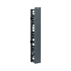 Organizador Vertical Sencillo NetRunner, para Rack Abierto de 45 Unidades, 4.9in de Ancho, Color Negro