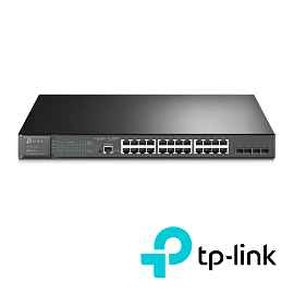 TP-Link JetStream TL-SG3428MP - Conmutador - Gestionado - 24 x 10/100/1000 (PoE+) + 4 x Gigabit SFP - montaje en rack - PoE+ (384 W)