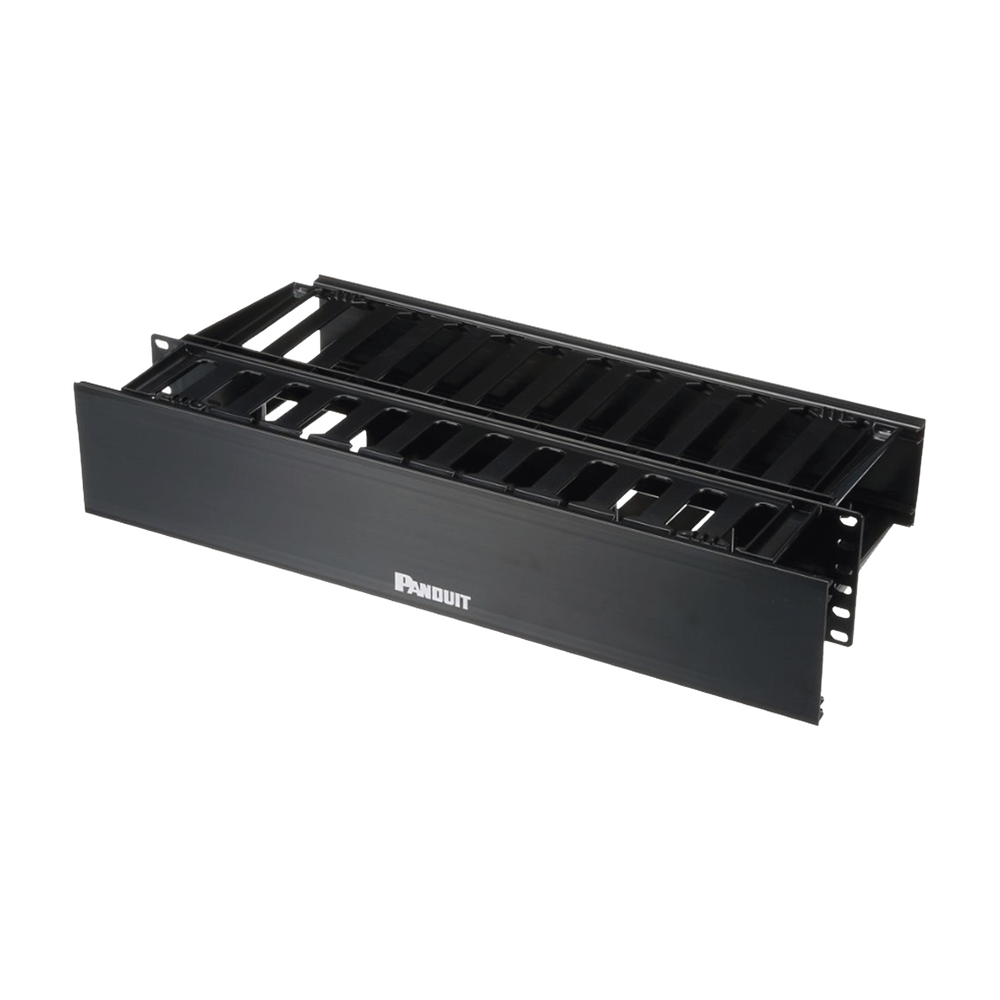 Organizador de Cables Horizontal PatchLink, Doble (Frontal y Posterior), Con Tapa Extendida, Para Rack de 19in, 2UR