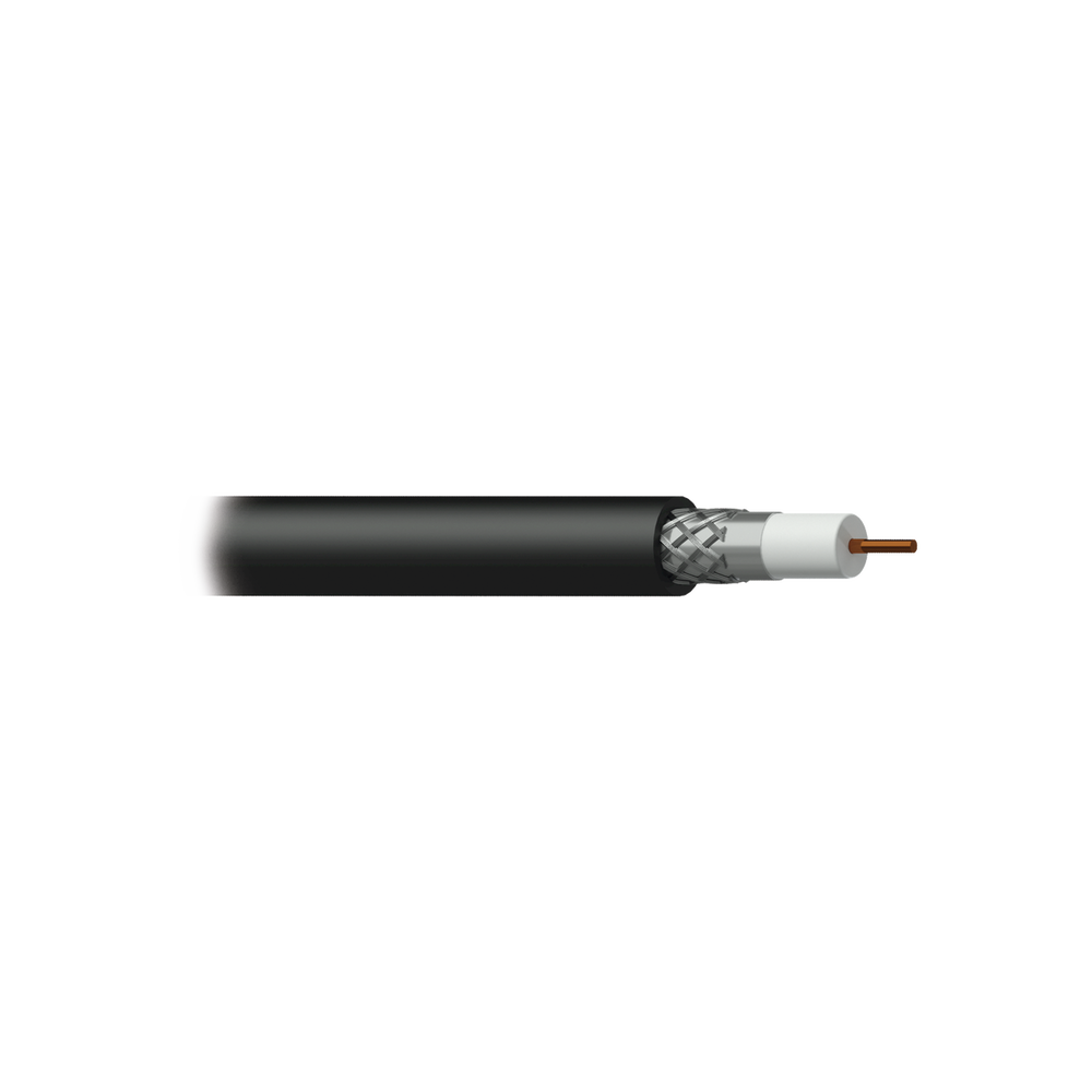 Bobina de cable coaxial RG6U de 100 metros con malla de aluminio al 60 %, Calibre 18. Hecho en México.