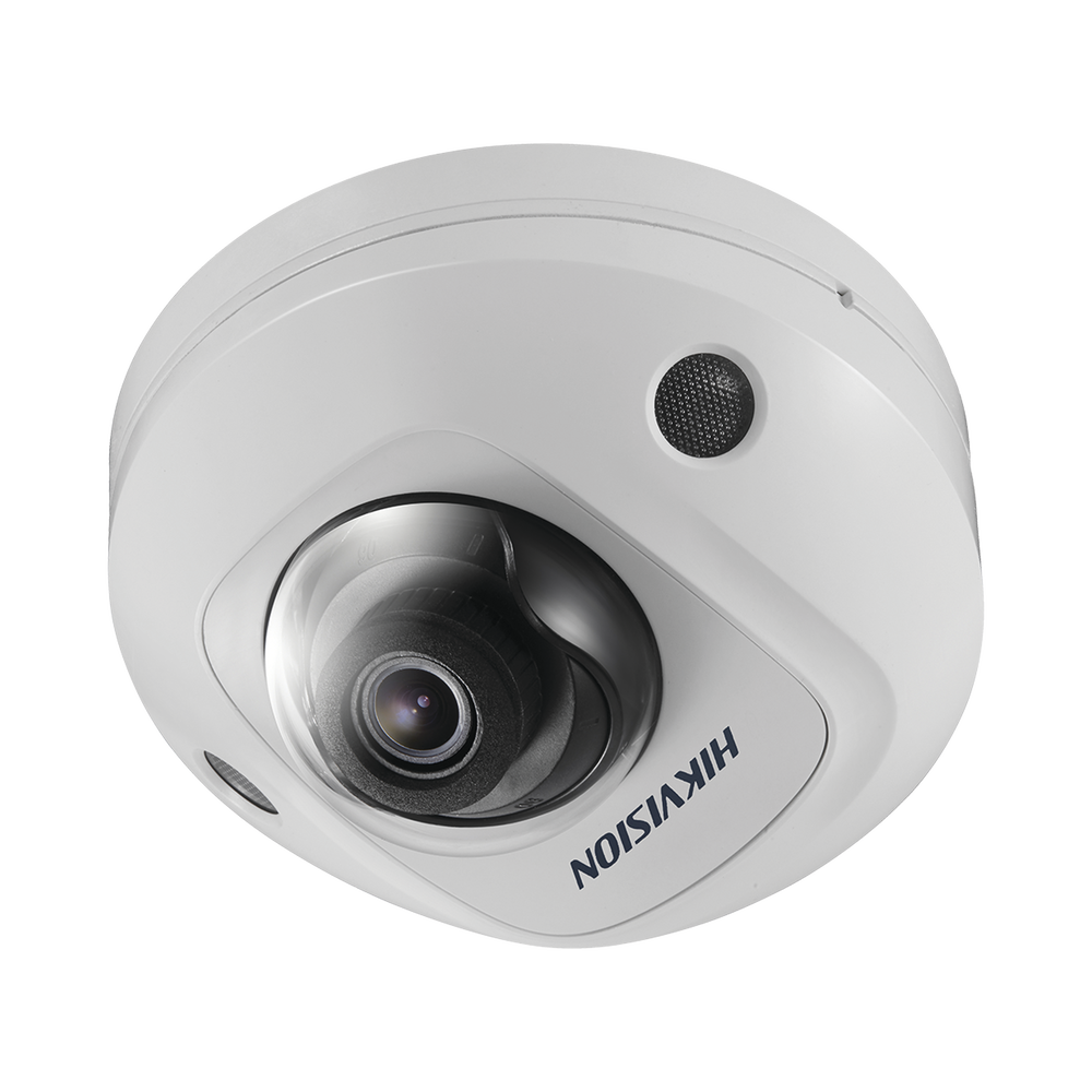 Mini Domo IP 4 Megapixel / Serie PRO /  Lente 2.8 mm / 10 mts IR EXIR / Microfono Integrado / Exterior IP66 / IK08 / PoE / Audio y Alarmas / H.265+ / Videoanaliticos Integrados