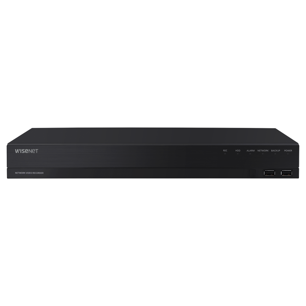 NVR 8 Megapíxel / 16 canales / H.265 / P2P Wisenet / 16 puertos PoE