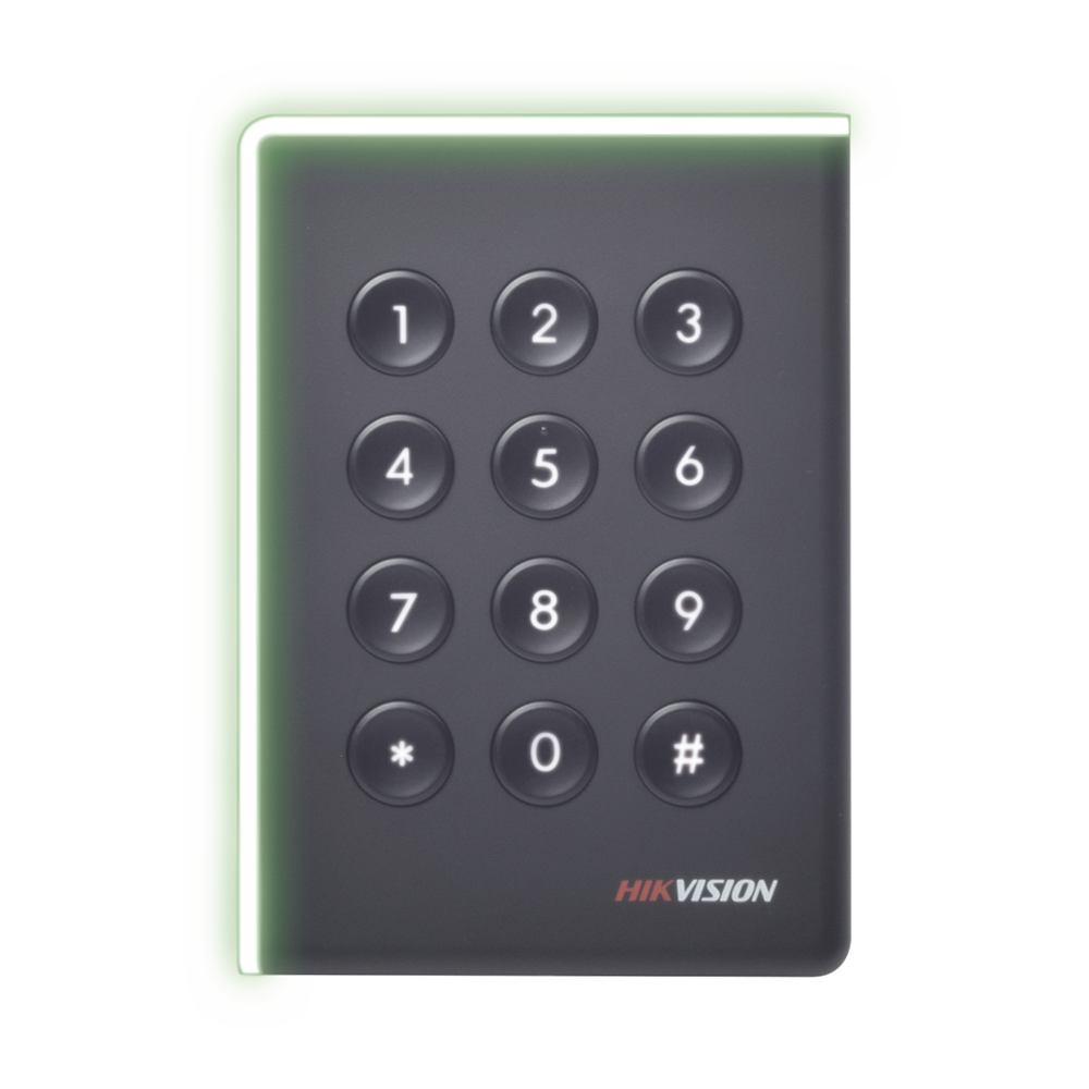 Lector de Tarjetas PROX EM y Contraseñas con LED Estético (Cambia a verde cuando apertura puerta)  / Exterior (IP65) / Wiegand o RS485 seleccionable en campo /
