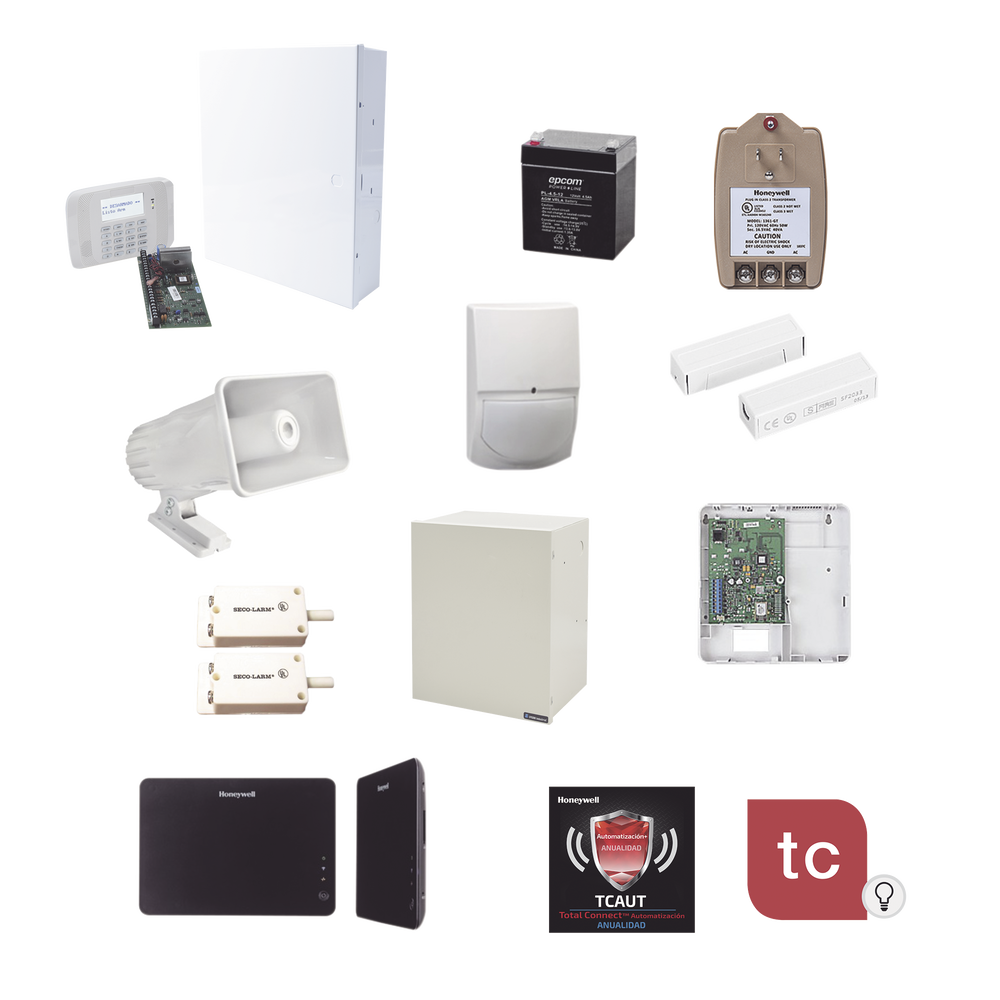 Kit de Sistema de Alarma con Sensores Cableados y Modulo de Automatizacion Z-Wave