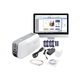 Kit de Impresora tarjetas de PVC / Puede Crecer a Laminador/ Una Cara / Incluye: 2 x Ribbon a Color, 100 Tarjetas PVC, Kit de Limpieza, Software