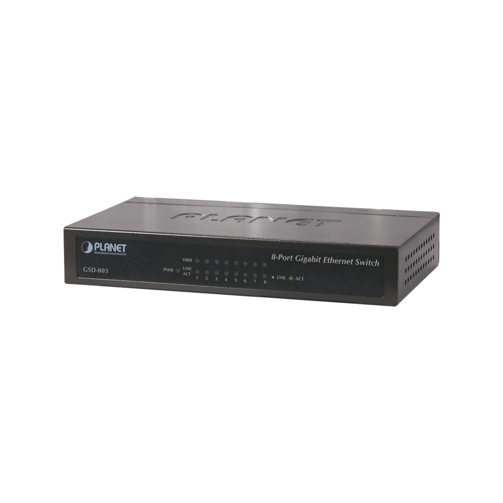 Switch no administrable 8 puertos Gigabit 10/100/1000Mbps, Con Ahorrador de Energia