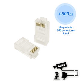 PAQUETE 500 CONECTOR RJ45 PARA CABLE UTP CAT5E