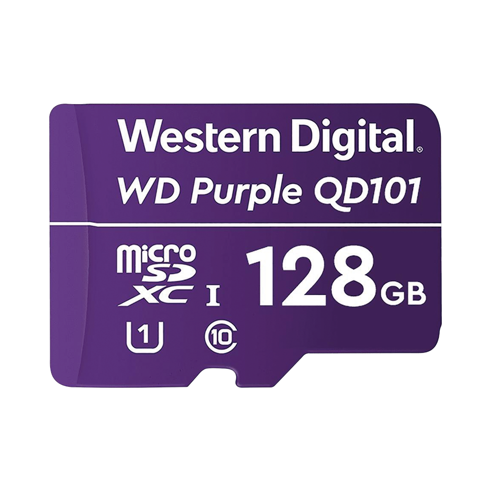 Memoria microSD de 128 GB PURPLE, Especializada Para Videovigilancia, 3 VECES MAYOR DURACIÓN QUE UNA CONVENCIONAL