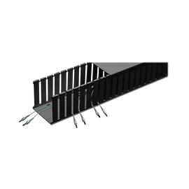 Canaleta Ranurada de PVC sin Tapa, Fiber-Duct™, 4 in de Ancho, 4 in de Alto y 1828.8 mm de Largo, Color Negro