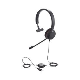 Jabra Evolve 20 Mono con conexión USB, micrófono con cancelación de ruido de ultima generación, configuración Plug and Play (4993-829-209)