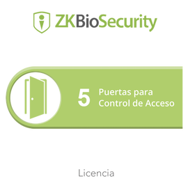 Licencia para ZKBiosecurity permite gestionar hasta 5 puertas para control de acceso