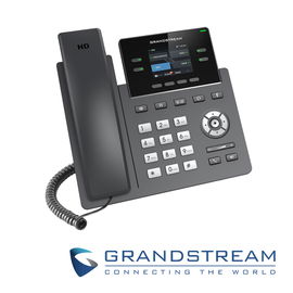 TELEFONO IP GRADO CARRIER GRANDSTREAM MODELO GRP2612, 2 CUENTAS SIP, 4 TECLAS MULTI-FUNCION, PANTALLA LCD DE 320x240, DOS PUERTOS ETHERNET 10/100, PLACA FRONTAL INTERCAMBIABLE, 16 TECLAS BLF DIGITALES, NO SOPORTA POE, INCLUYE ADAPTADOR 5V 600MA