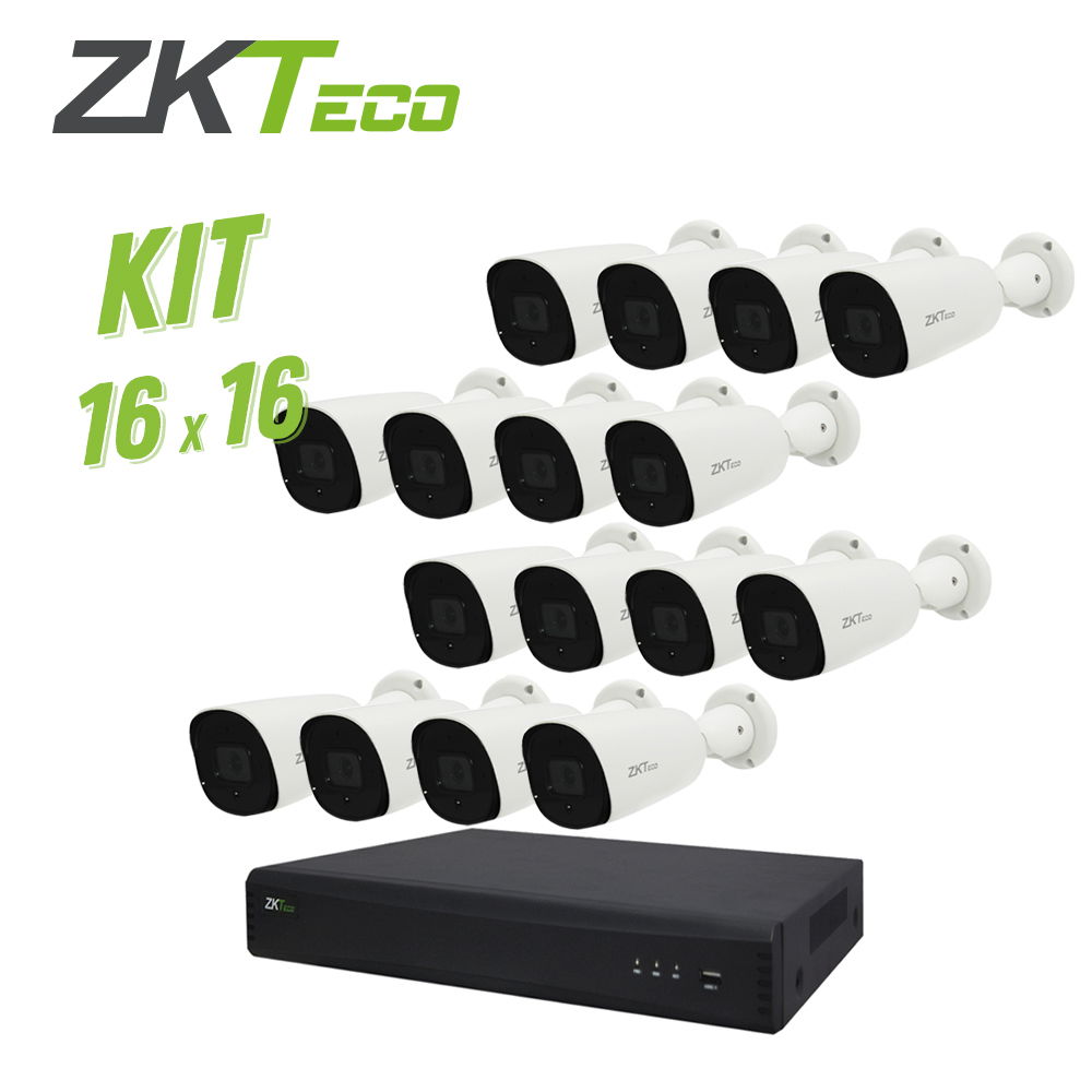 KIT 16CH ZKT CON 1x NVR 16 CANALES POE ZKTECO Z8516NFR-16P + 16x CAMARAS BULLET IP 5MP ZKTECO BS-855L22C-E3 KIT 16CH ZKT CON 1x NVR 16 CANALES POE ZKTECO Z8516NFR-16P + 16x CAMARAS BULLET IP 5MP ZKTECO BS-855L22C-E3