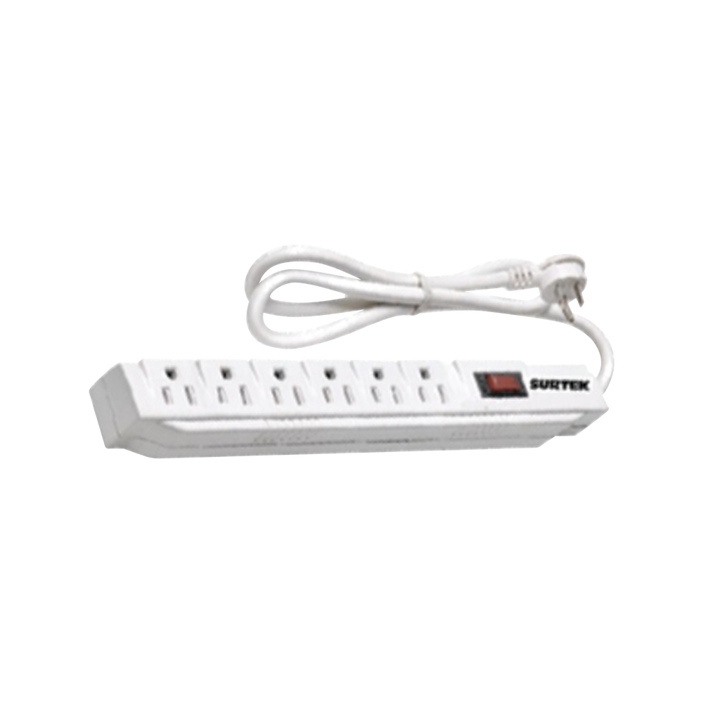 Multicontacto con Supresor de Picos 450 Joules, Voltaje de Entrada: 127 Vca NEMA 5-15P, Con 6 Salidas NEMA 5-15R.