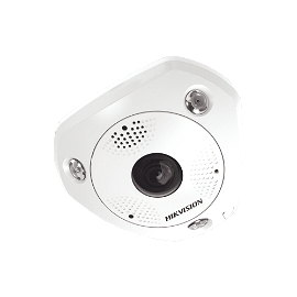 Hikvision DeepinView 6 MP IR Network Fisheye Camera DS-2CD6365G0-IVS - Cámara panorámica de red - cúpula - para exteriores - vándalos / resistente al agua - color (Día y noche) - 6 MP - 3072 x 2048 - montaje M12 - focal fijado - audio - GbE - MJPEG, 