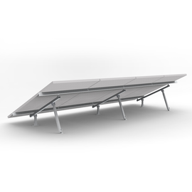 Montaje de aluminio para techo o piso de concreto,  de alta resistencia y rápida instalación,  arreglo 1x4 módulos fotovoltáicos de 40mm de espesor