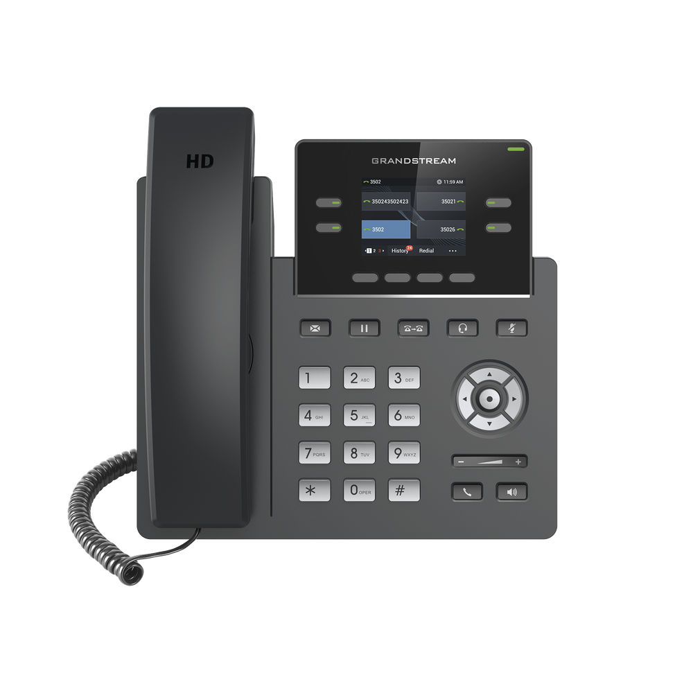 Teléfono IP Grado Operador, 2 líneas SIP con 2 cuentas, pantalla a color 2.4