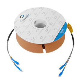 Carrete de Fibra Óptica Monomodo con conectores SC-SC Duplex, Reforzada con Kevlar, de 50 metros Carrete de Fibra Óptica Monomodo con conectores SC-SC Duplex, Reforzada con Kevlar, de 50 metros