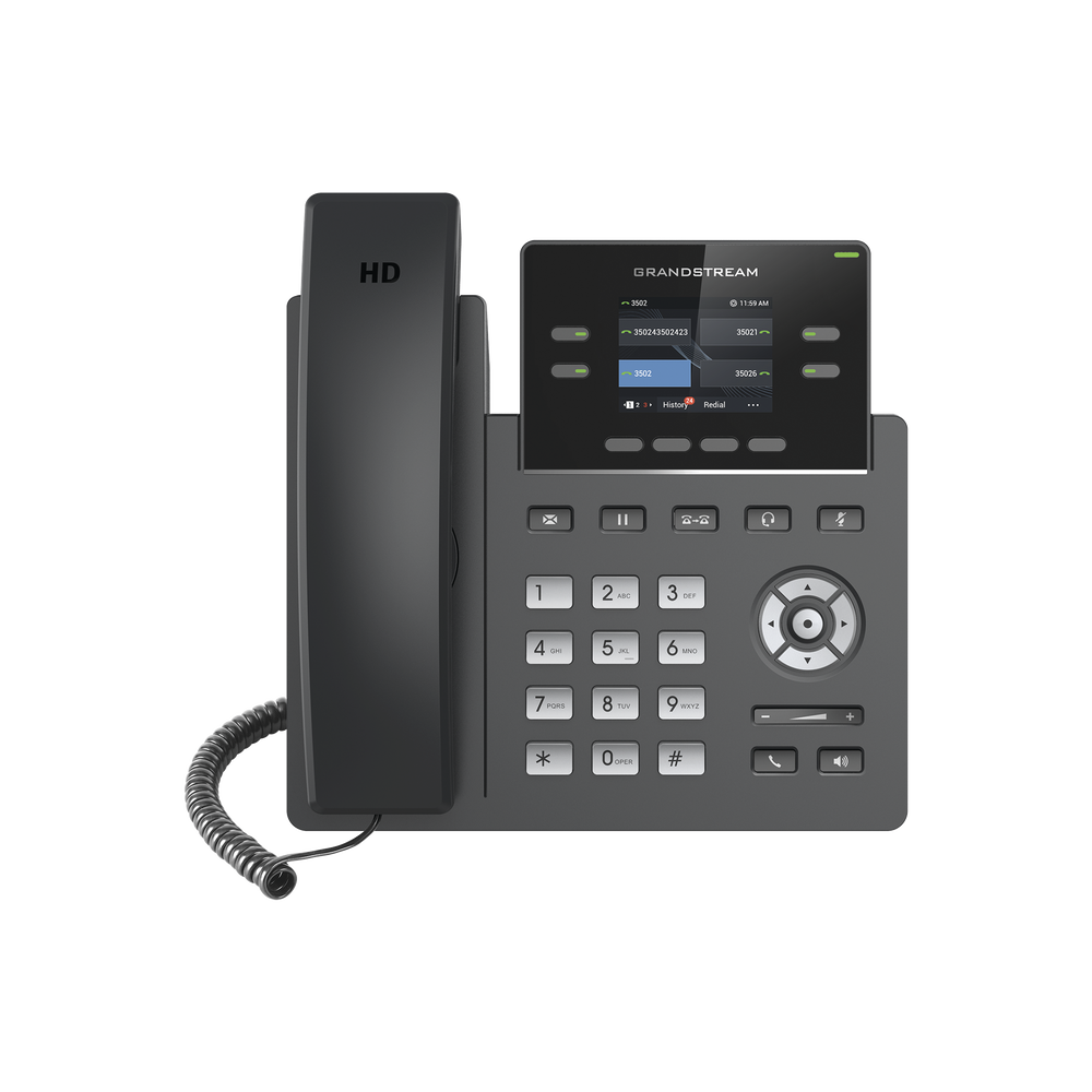 Teléfono IP Grado Operador, 2 líneas SIP con 2 cuentas, pantalla a color 2.4