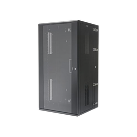 Gabinete PanZone de Montaje en Pared, de 19in, Puerta con Ventana de Seguridad, 26 UR, 635mm de Profundidad, Color Negro