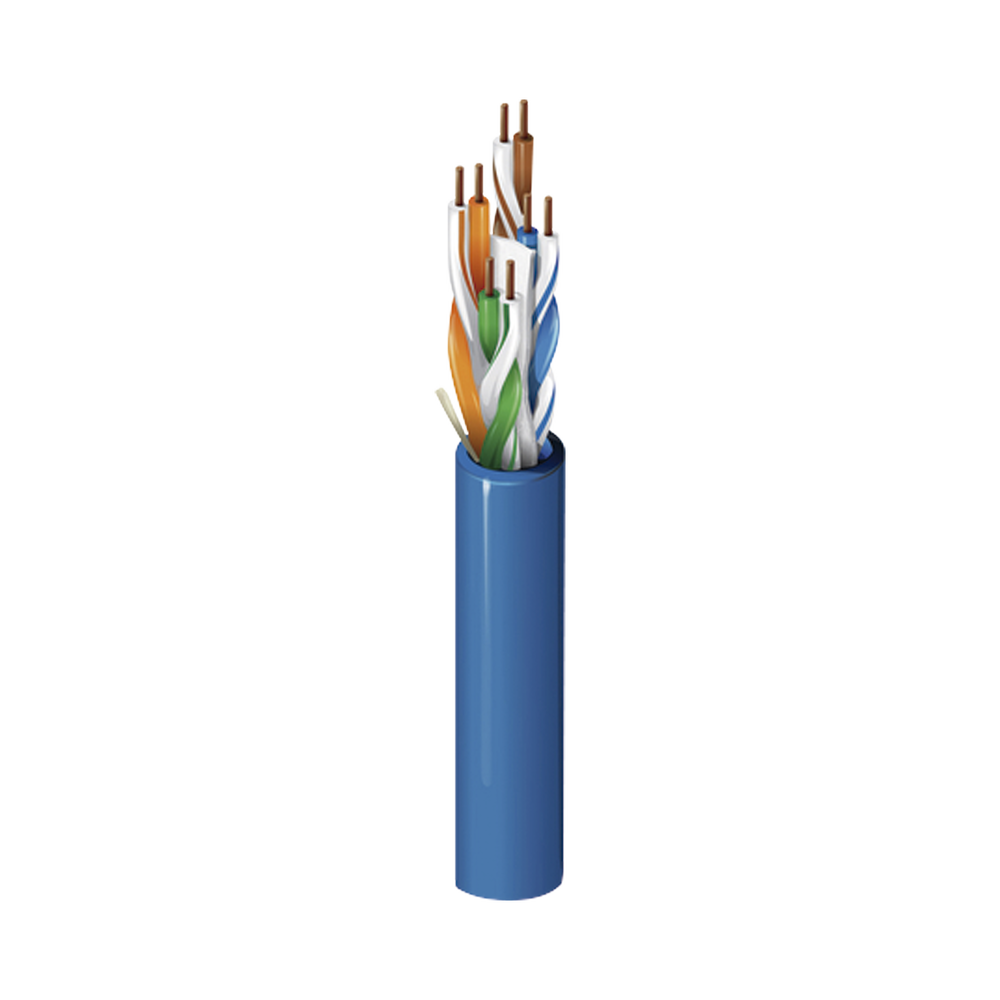 Cable Cat6 tipo UTP , color azúl, de 305 m, para aplicaciones en CCTV, redes de datos.