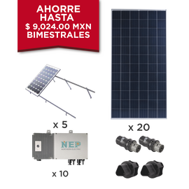 Kit Solar para interconexión de 5.5 kW de Potencia, 220 Vca con Micro Inversores y Paneles Policristalinos