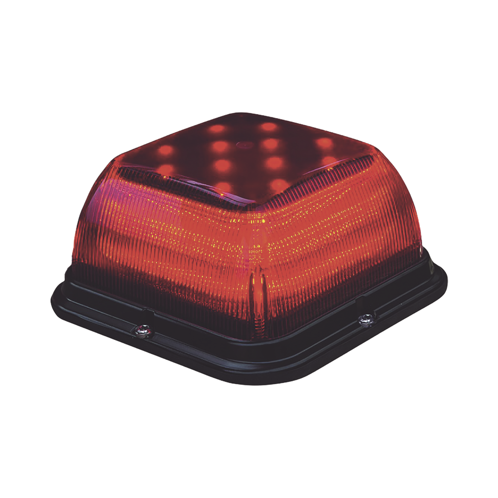 Baliza SB 48 LED, lente rojo, LED rojo, 12-24VDC