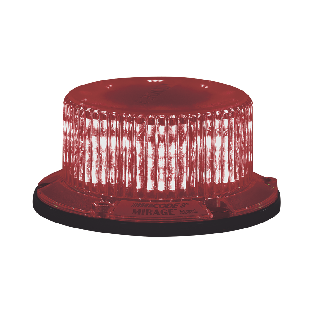 Baliza Mirage de 18 LEDs con lente transparente y LEDs rojos con montaje permanente
