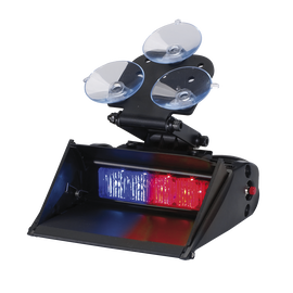 Cabezal de luz XT4 simple de 4 LED 12 / 24VDC con soporte, tapa y ventosa - rojo / azul