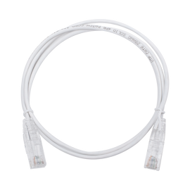 Cable de Parcheo Slim UTP Cat6 - 1 metro, Blanco, Diámetro Reducido (28 AWG)