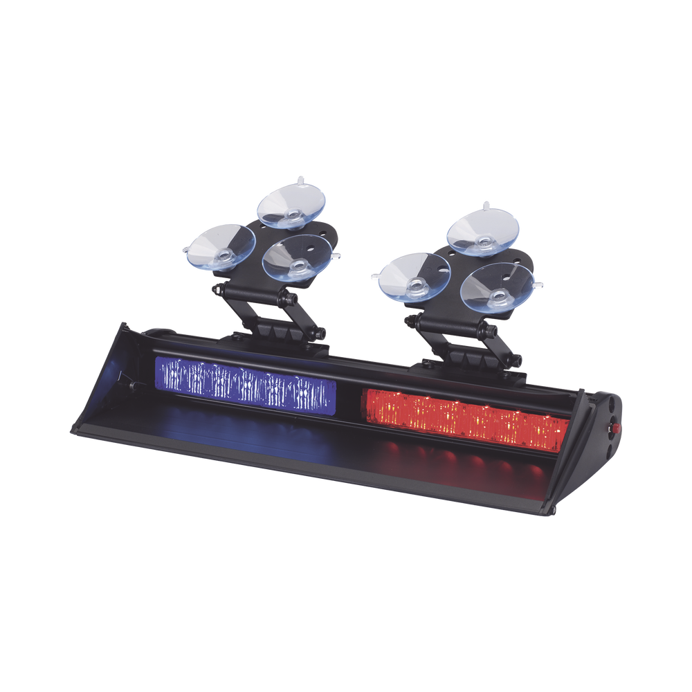 Cabezal de luz XT6 simple de 6 LED 12 / 24VDC con cubierta, enchufe y ventosa - rojo / azul