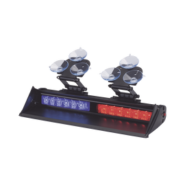 Cabezal de luz XT6 simple de 6 LED 12 / 24VDC con cubierta, enchufe y ventosa - rojo / azul