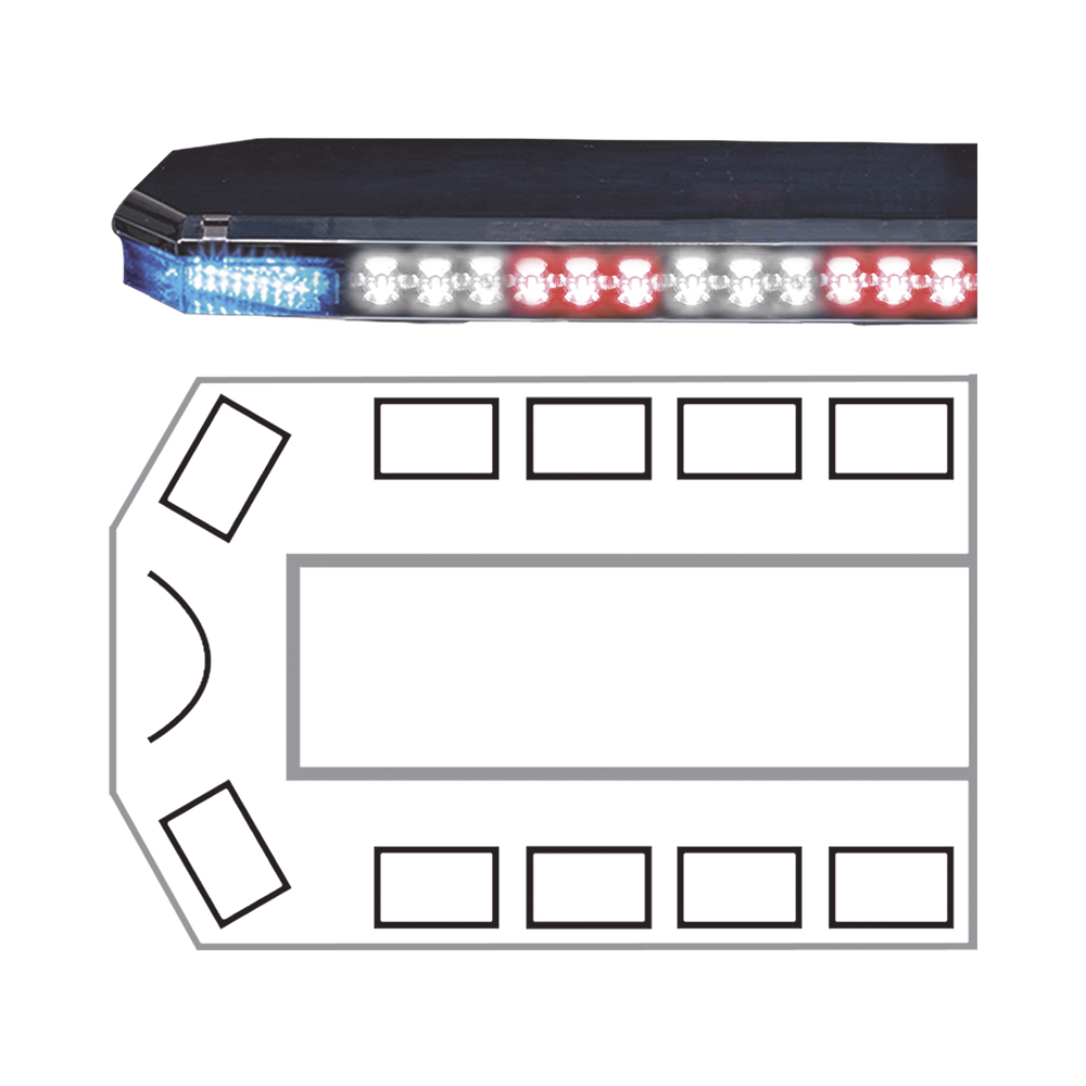 Barra de luces serie 21  Ultra Brillante con 93 poderosos LEDs última generación, color Rojo/Azul