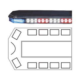 Barra de luces serie 21  Ultra Brillante con 93 poderosos LEDs última generación, color Rojo/Azul