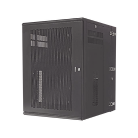 Gabinete PanZone de Montaje en Pared, de 19in, Puerta Ventilada, 18 UR, 762mm de Profundidad, Color Negro
