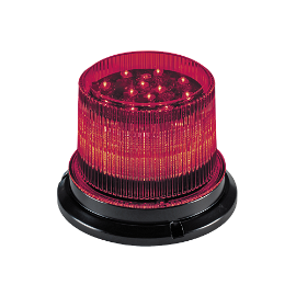 Baliza LED, 12 / 24 Vcd, lente transparente LED rojo, 12 LED auxiliares en la parte superior brindan una iluminación vertical y horizontal de 360 ​​°