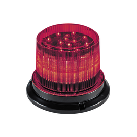 Baliza LED, 12 / 24 Vcd, lente transparente LED rojo, 12 LED auxiliares en la parte superior brindan una iluminación vertical y horizontal de 360 ​​°