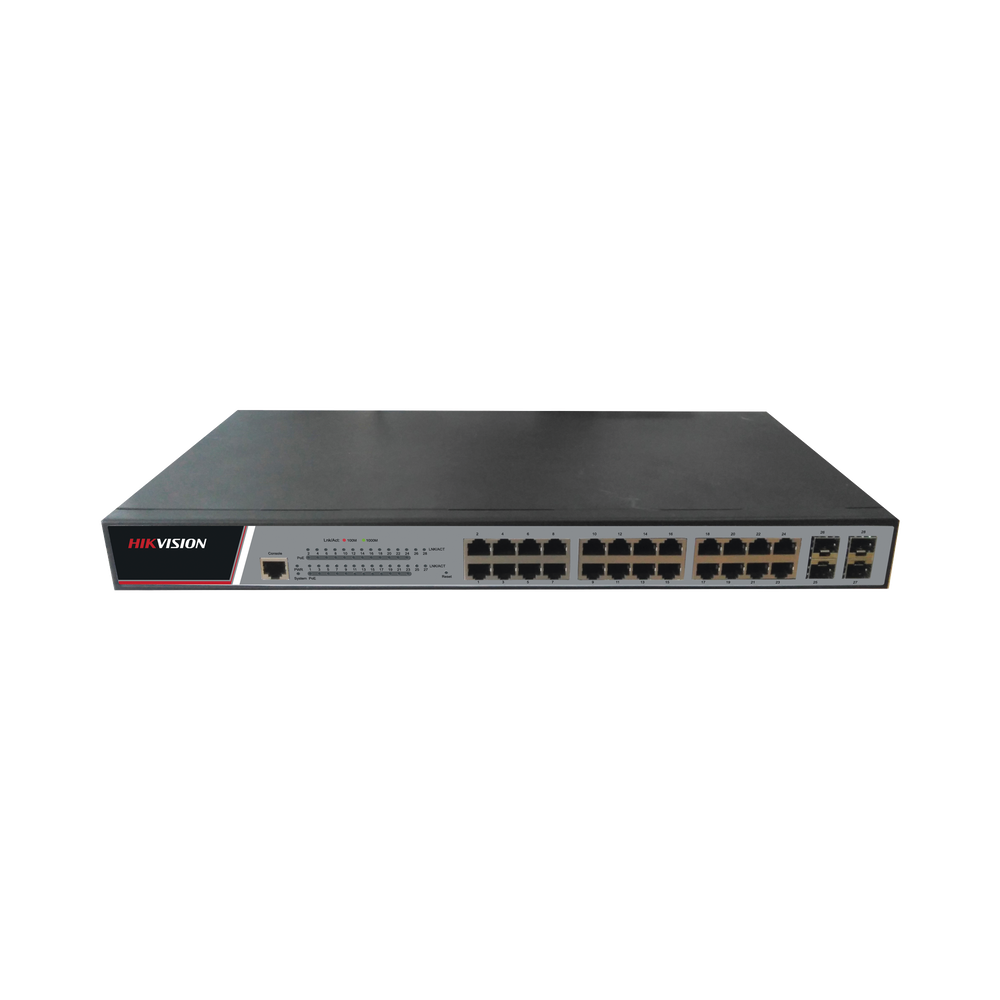 Switch Administrable de 24 Puertos PoE+ 1000 Mbps / 4 Puertos SFP / 380 Watts Total