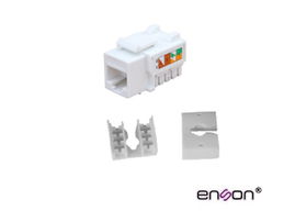 CONECTOR JACK ENSON ENS-JC6WH CAT6 COLOR BLANCO A 90 GRADOS PONCHADO CON PINZAS Y CUBREPOLVO. CONECTOR JACK ENSON ENS-JC6WH CAT6 COLOR BLANCO A 90 GRADOS PONCHADO CON PINZAS Y CUBREPOLVO.