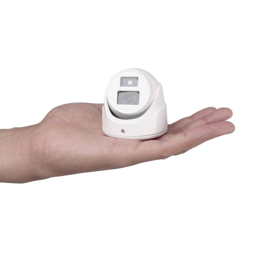 Ultra Mini Turret TURBO 2 Megapixel (1080p) / Gran Angular / Lente 2.8 mm / 20 mts IR EXIR / Exterior IP67 / 4 Tecnologías (TVI / AHD / CVBS) / dWDR