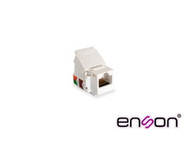 CONECTOR JACK ENSON ENS-JTL5WH CAT5E COLOR BLANCO A 90 GRADOS PONCHADO FACIL SIN PINZAS Y CUBREPOLVO
