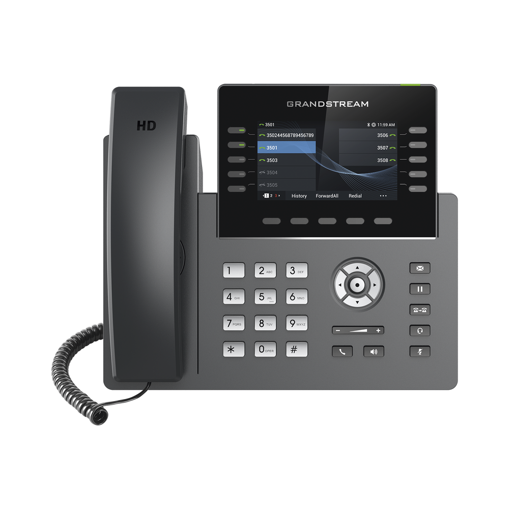 Teléfono IP Wi-Fi, Grado Operador, 10 líneas SIP con 5 cuentas, pantalla a color 2.8