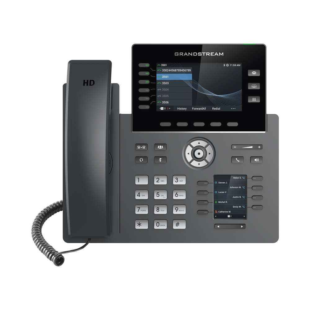 Teléfono IP Wi-Fi, Grado Operador, 6 líneas SIP con 6 cuentas, pantalla a color 2.8