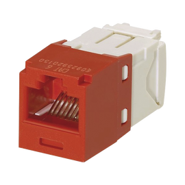 Conector Jack RJ45 Estilo TG, Mini-Com, Categoría 6, de 8 posiciones y 8 cables, Color Rojo