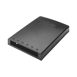 Caja de Montaje en Superficie, Con Accesorio para Resguardo de Fibra Óptica, Para 6 Módulos Mini-Com, Color Negro